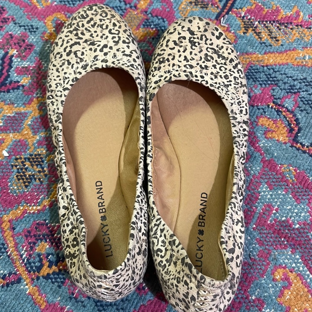 Lucky brand leopard ballet flats